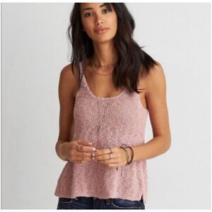American Eagle Pink Cross Back Sweater Tank Top Small